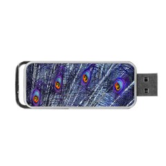 Peacock-feathers-blue Portable Usb Flash (two Sides) by nateshop