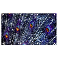 Peacock-feathers-blue Banner And Sign 7  X 4 