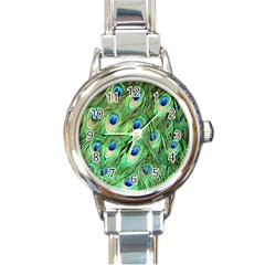 Peacock-green Round Italian Charm Watch by nateshop