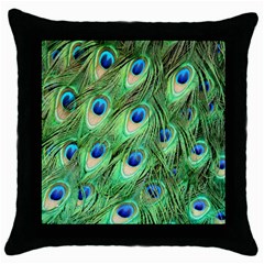 Peacock-green Throw Pillow Case (black) by nateshop