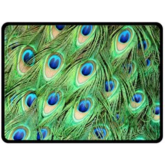 Peacock-green Double Sided Fleece Blanket (large)  by nateshop