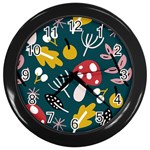 Autumn,mold Wall Clock (Black) Front