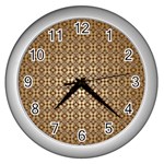 Background-chevron Chocolate Wall Clock (Silver) Front