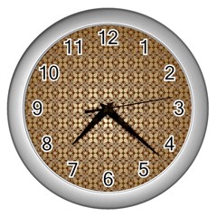 Background-chevron Chocolate Wall Clock (silver) by nateshop