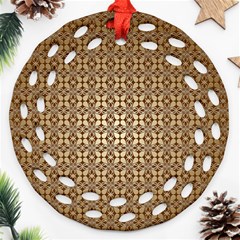 Background-chevron Chocolate Ornament (round Filigree) by nateshop