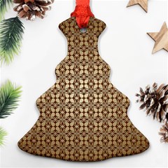 Background-chevron Chocolate Christmas Tree Ornament (two Sides) by nateshop