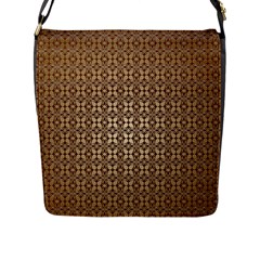 Background-chevron Chocolate Flap Closure Messenger Bag (l) by nateshop