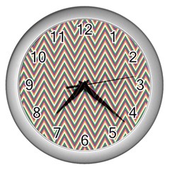 Chevron-gray Wall Clock (silver) by nateshop