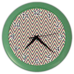 Chevron-gray Color Wall Clock by nateshop