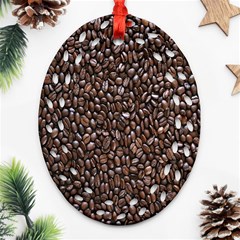 Coffee-beans Oval Filigree Ornament (two Sides) by nateshop