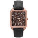 Coffee-beans Rose Gold Leather Watch  Front