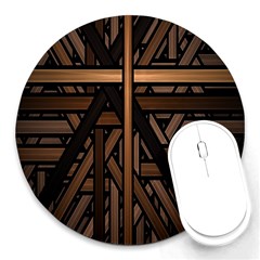 Fractal-dark Round Mousepads by nateshop