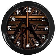 Fractal-dark Wall Clock (black) by nateshop