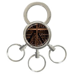 Fractal-dark 3-ring Key Chain by nateshop