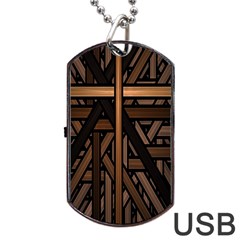 Fractal-dark Dog Tag Usb Flash (one Side) by nateshop