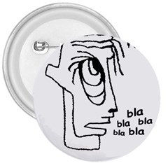 Cartoon Head Talking Drawing Tshrt 3  Buttons by dflcprintsclothing