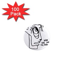 Cartoon Head Talking Drawing Tshrt 1  Mini Magnets (100 Pack)  by dflcprintsclothing