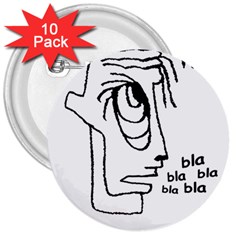 Cartoon Head Talking Drawing Tshrt 3  Buttons (10 Pack)  by dflcprintsclothing