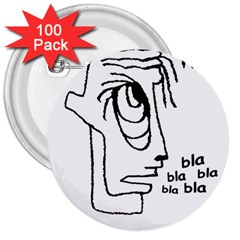 Cartoon Head Talking Drawing Tshrt 3  Buttons (100 Pack) 