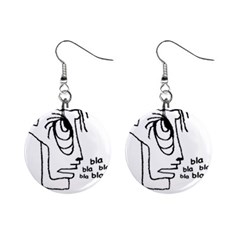 Cartoon Head Talking Drawing Tshrt Mini Button Earrings by dflcprintsclothing