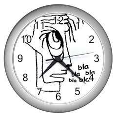 Cartoon Head Talking Drawing Tshrt Wall Clock (silver) by dflcprintsclothing