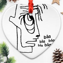 Cartoon Head Talking Drawing Tshrt Heart Ornament (two Sides) by dflcprintsclothing