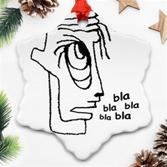 Cartoon Head Talking Drawing Tshrt Snowflake Ornament (two Sides)