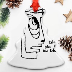 Cartoon Head Talking Drawing Tshrt Christmas Tree Ornament (two Sides) by dflcprintsclothing