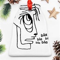 Cartoon Head Talking Drawing Tshrt Bell Ornament (two Sides)