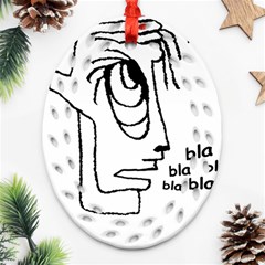 Cartoon Head Talking Drawing Tshrt Ornament (oval Filigree) by dflcprintsclothing