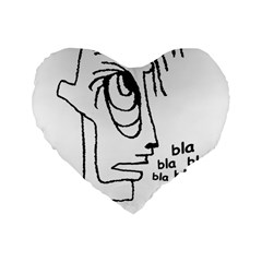 Cartoon Head Talking Drawing Tshrt Standard 16  Premium Heart Shape Cushions by dflcprintsclothing