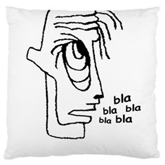 Cartoon Head Talking Drawing Tshrt Large Flano Cushion Case (one Side) by dflcprintsclothing