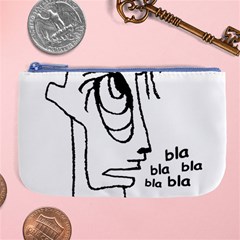 Cartoon Head Talking Drawing Tshrt Large Coin Purse by dflcprintsclothing