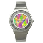 Abstract-calarfull Stainless Steel Watch Front