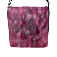 Abstract-pink Flap Closure Messenger Bag (l) by nateshop