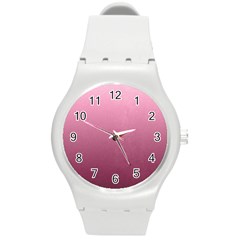 Background-pink Round Plastic Sport Watch (m) by nateshop