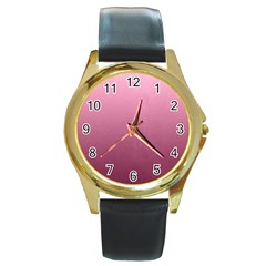 Background-pink Round Gold Metal Watch