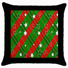 Background-green Red Star Throw Pillow Case (black) by nateshop