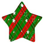 Background-green Red Star Ornament (Star) Front