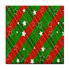 Background-green Red Star Tile Coaster