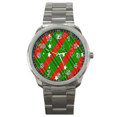 Background-green Red Star Sport Metal Watch by nateshop