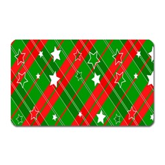 Background-green Red Star Magnet (rectangular) by nateshop