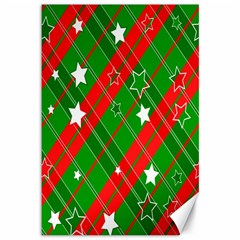 Background-green Red Star Canvas 12  X 18  by nateshop