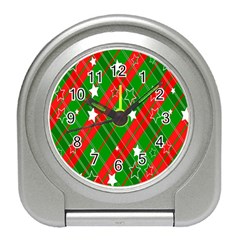 Background-green Red Star Travel Alarm Clock by nateshop