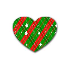 Background-green Red Star Rubber Heart Coaster (4 Pack) by nateshop