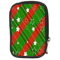 Background-green Red Star Compact Camera Leather Case by nateshop