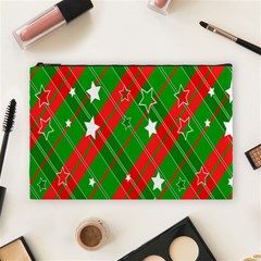 Background-green Red Star Cosmetic Bag (large) by nateshop