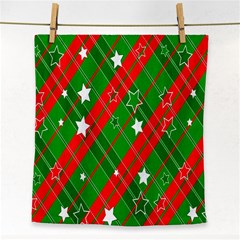 Background-green Red Star Face Towel by nateshop