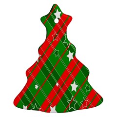 Background-green Red Star Ornament (christmas Tree)  by nateshop