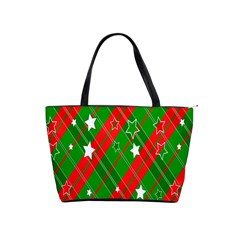 Background-green Red Star Classic Shoulder Handbag by nateshop